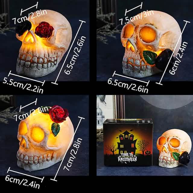 Halloween Harz Totenkopf LED Nachtlicht Dekorative Leuchte
