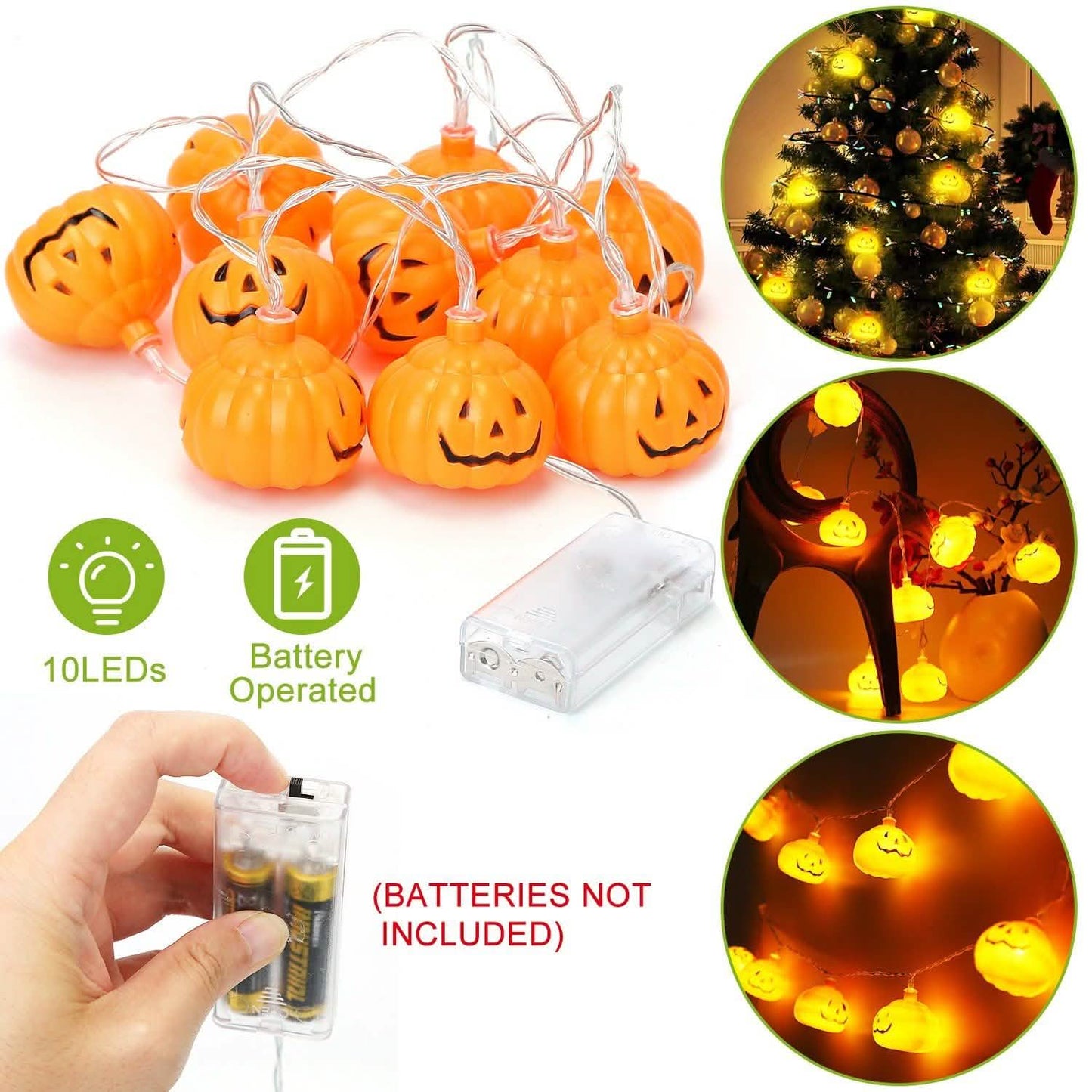 Halloween Lichterkette Kürbis LED-Lampen Batteriebetrieben
