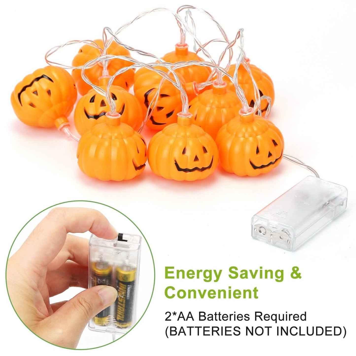 Halloween Lichterkette Kürbis LED-Lampen Batteriebetrieben