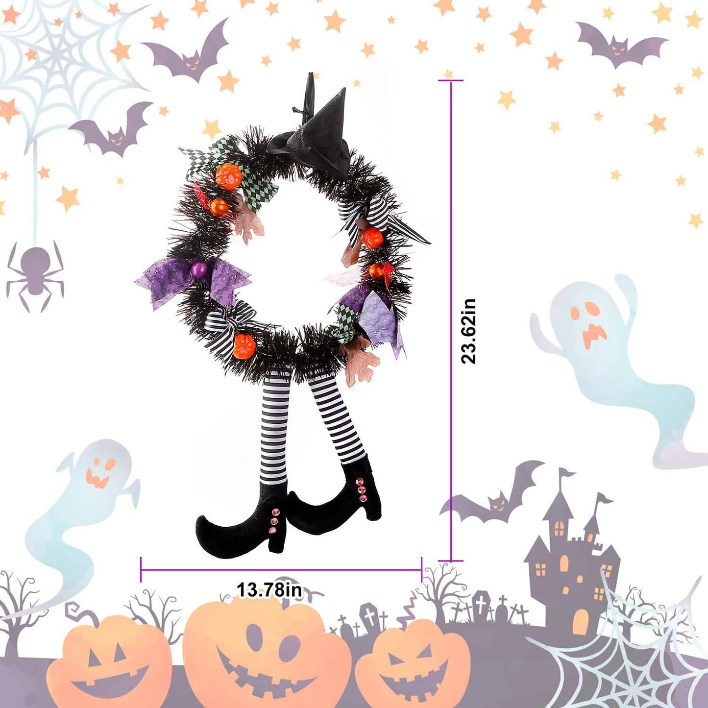 Halloween Hexenkranz Kürbis Dekorationen