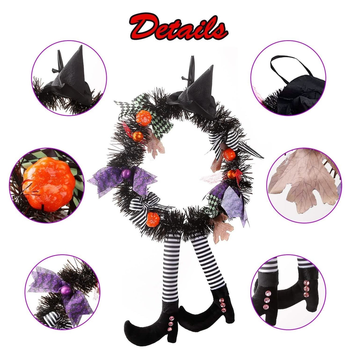 Halloween Hexenkranz Kürbis Dekorationen