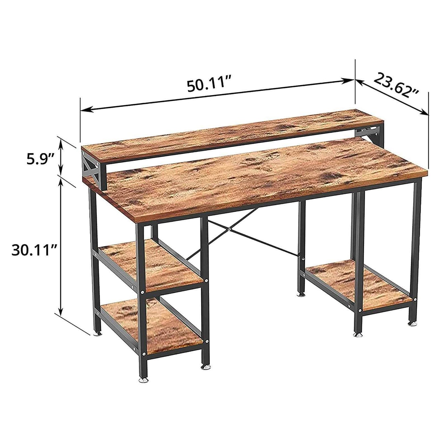 Halter 50-Zoll moderner Büroschreibtisch mit Stauraum