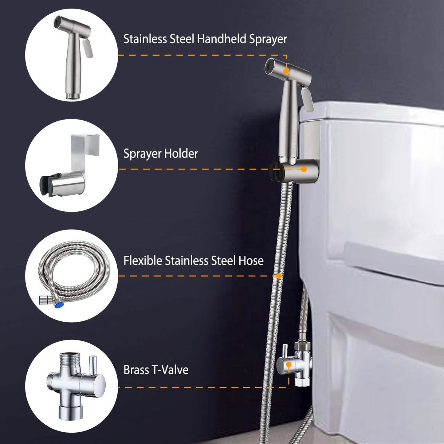 Handbrause für Bidet aus Edelstahl