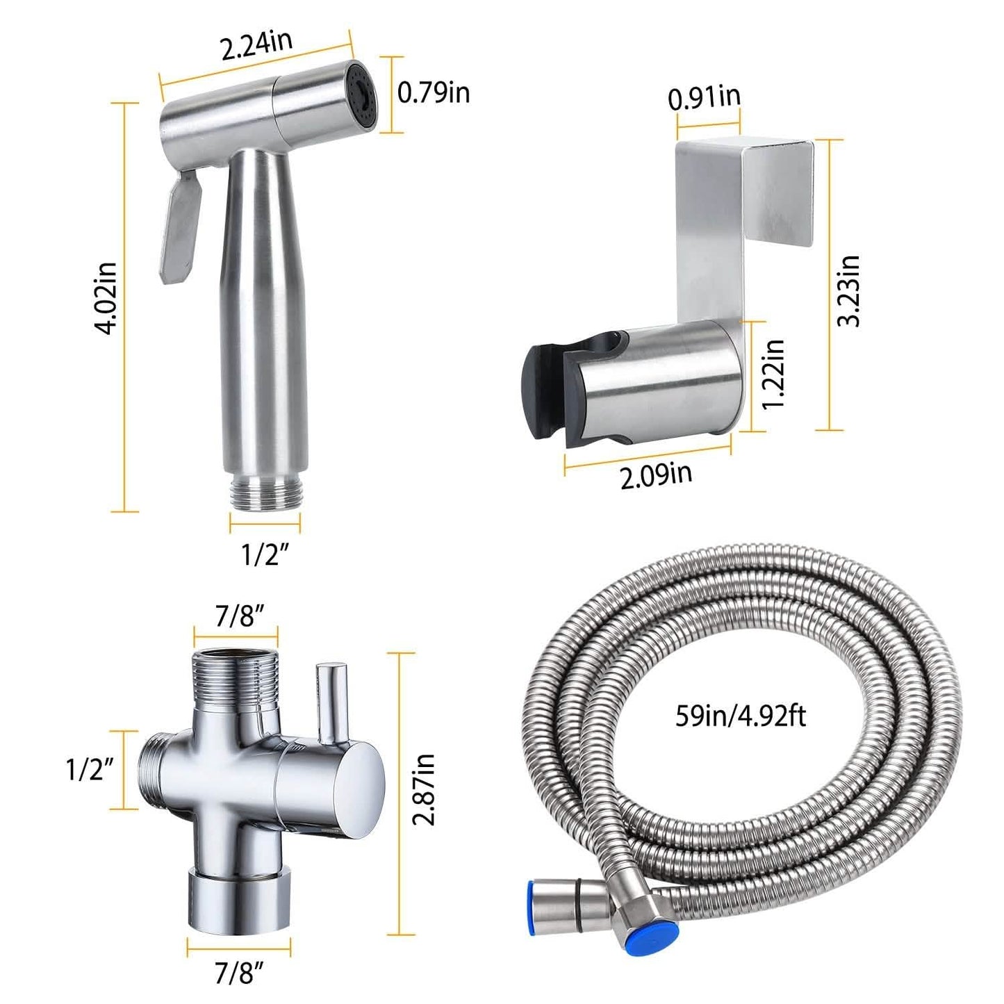 Handbrause für Bidet aus Edelstahl