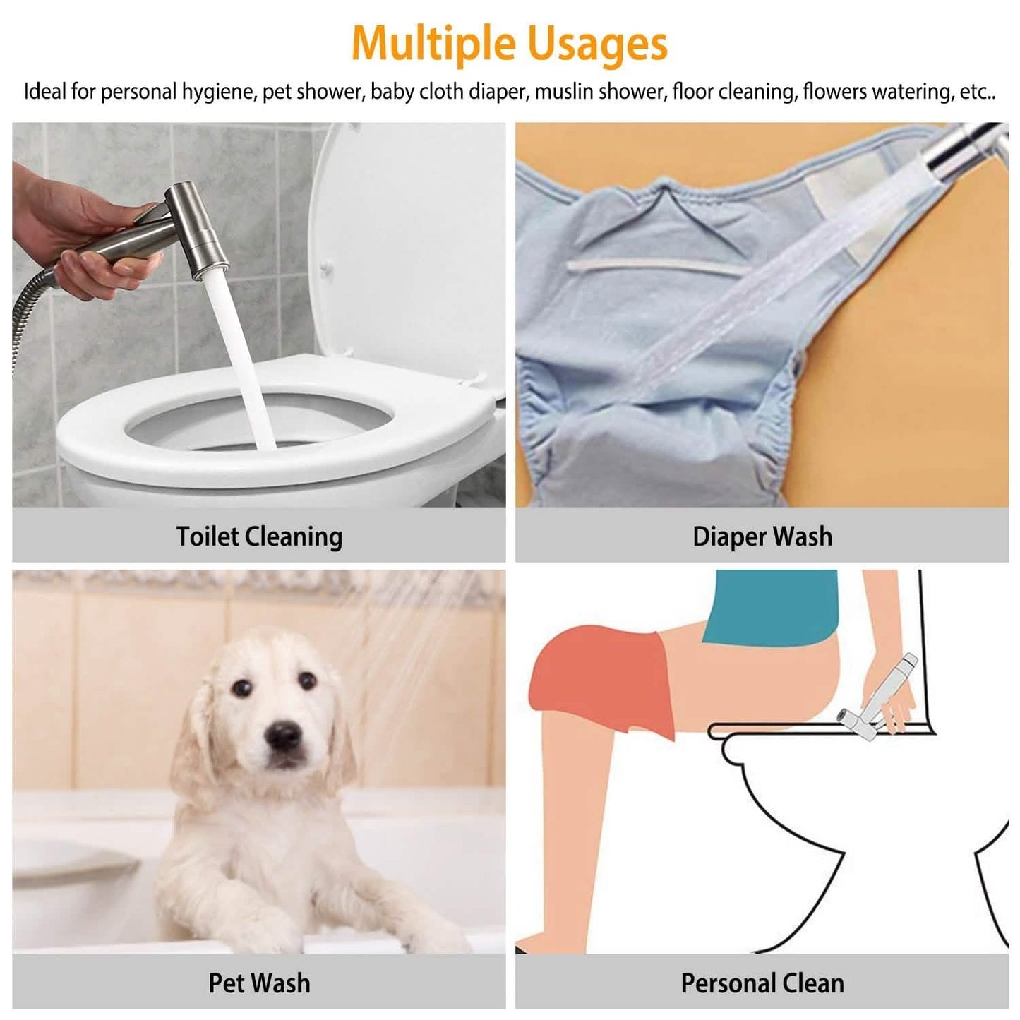 Handbrause für Bidet aus Edelstahl