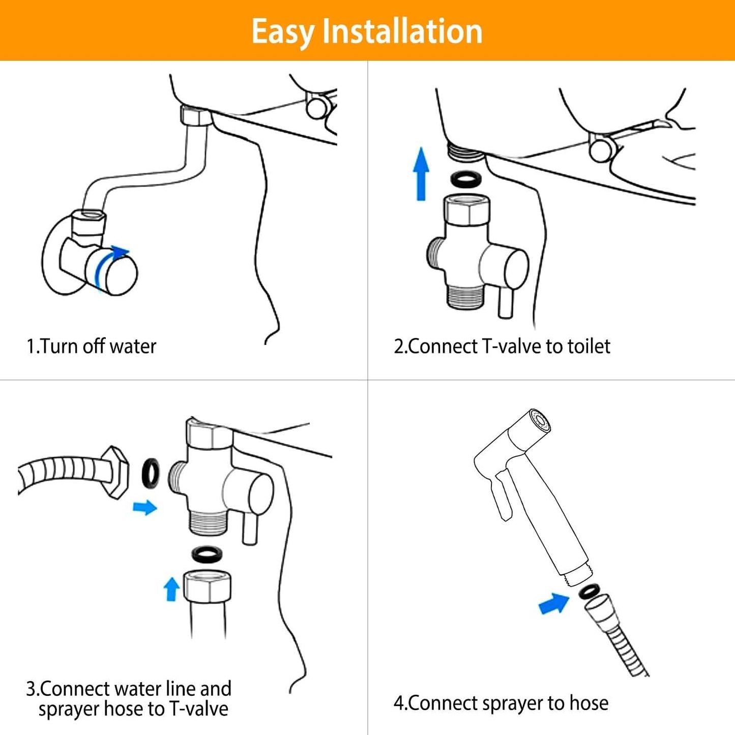 Handbrause für Bidet aus Edelstahl