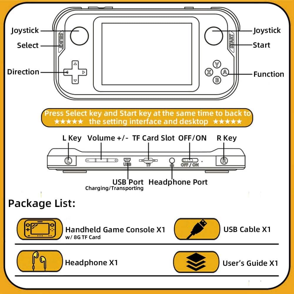 Handheld-Spielekonsole 3,5-Zoll-Mini-Retro-Gaming-Player