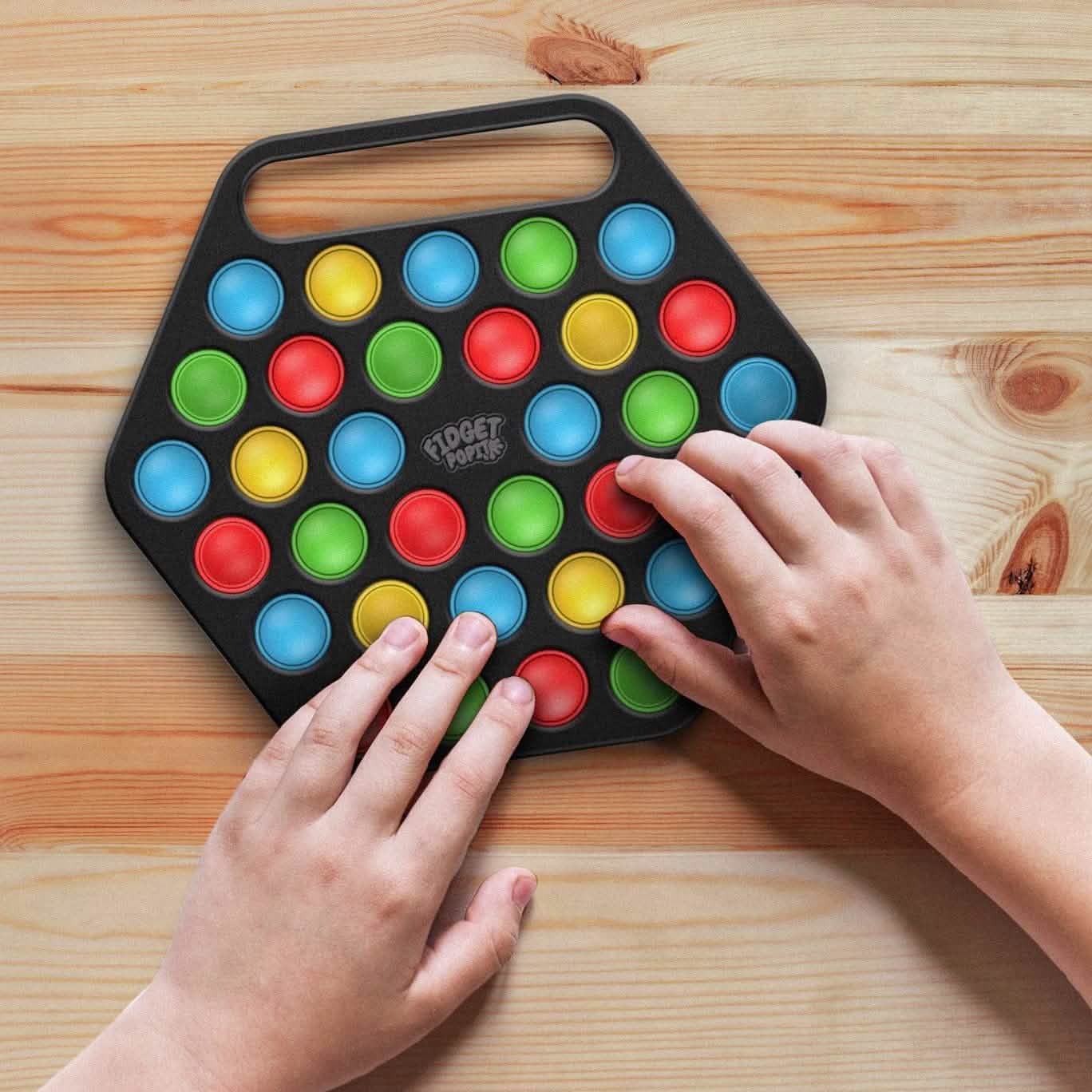 Hard Shell Pop It Fidget Board mit Tragegriff für Erwachsene & Kinder