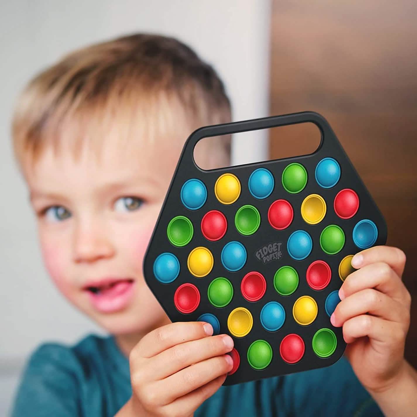 Hard Shell Pop It Fidget Board mit Tragegriff für Erwachsene & Kinder