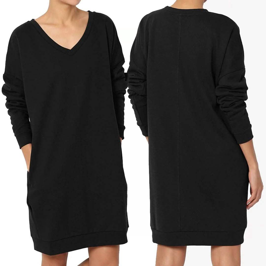 Haute Edition Oversize Pullover-Sweatshirtkleid für Damen