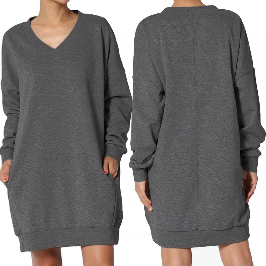 Haute Edition Oversize Pullover-Sweatshirtkleid für Damen