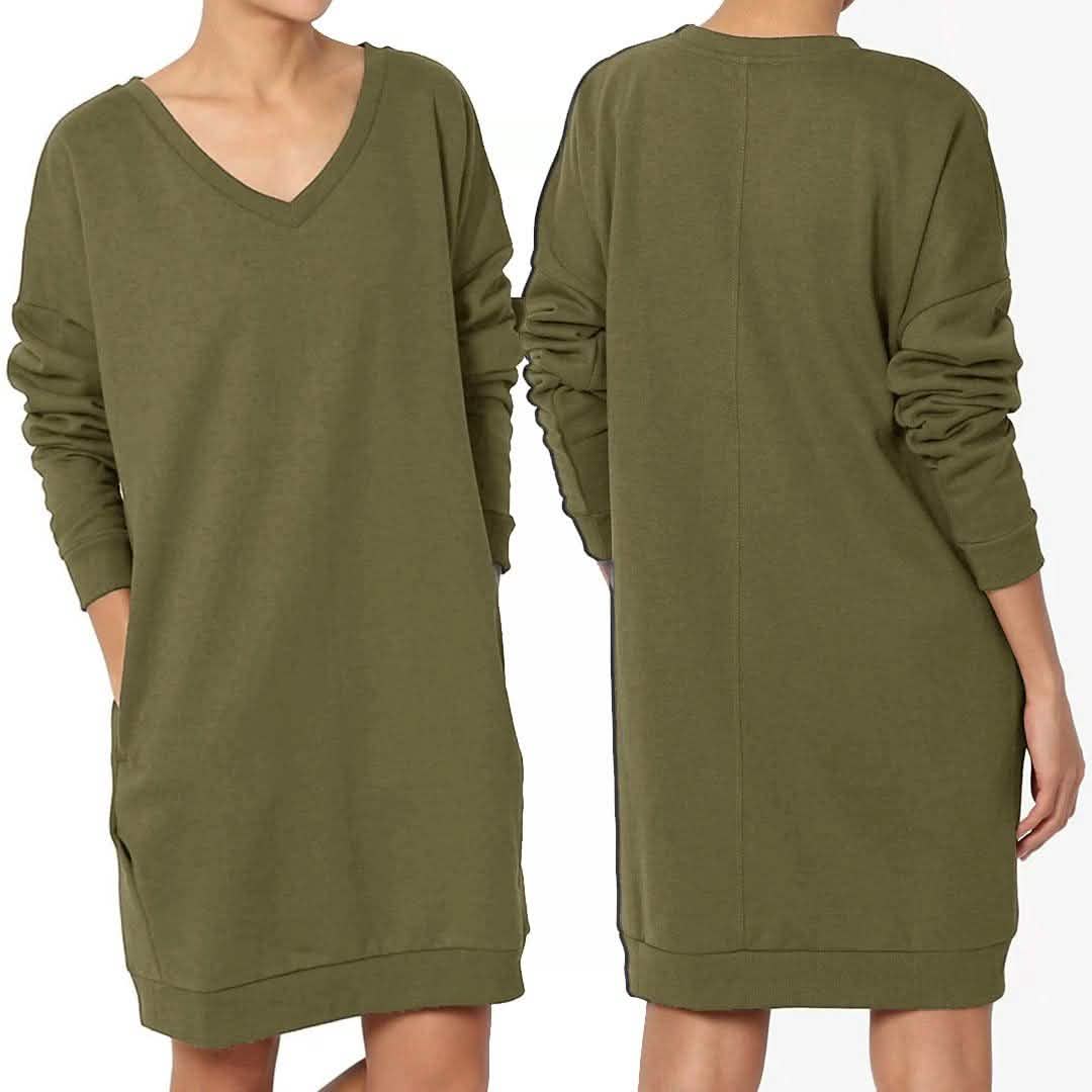 Haute Edition Oversize Pullover-Sweatshirtkleid für Damen
