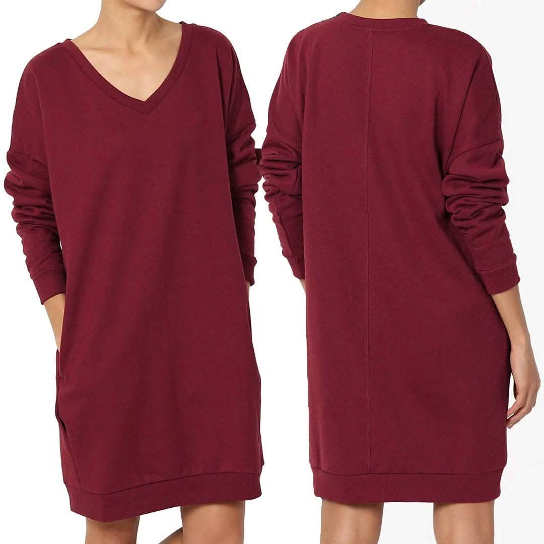 Haute Edition Oversize Pullover-Sweatshirtkleid für Damen