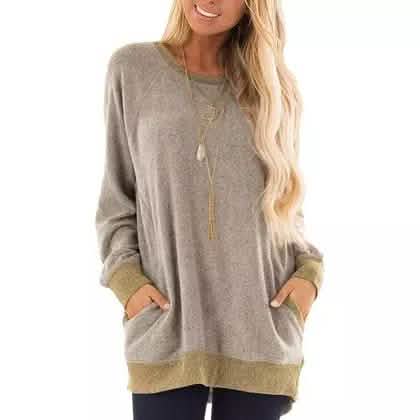 Haute Edition Damen ultraweiches Langarm-Pullover-Sweatshirt
