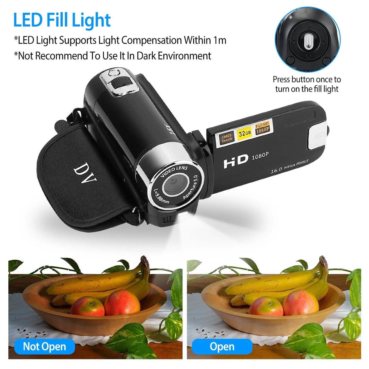HD 1080P Digitaler Videocamcorder 16-facher Zoom DV-Kamera