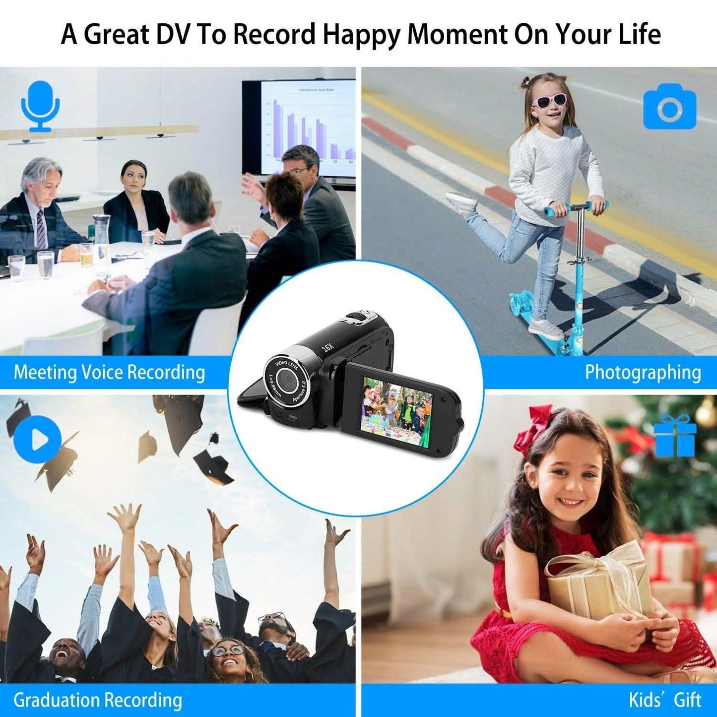 HD 1080P Digitaler Videocamcorder 16-facher Zoom DV-Kamera