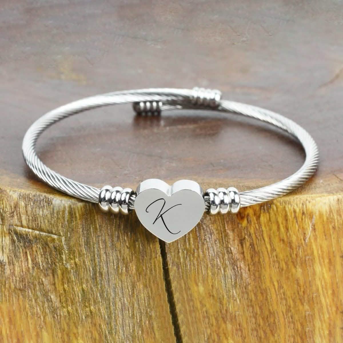 Herz Kabel Armband Hypoallergen und Verstellbar