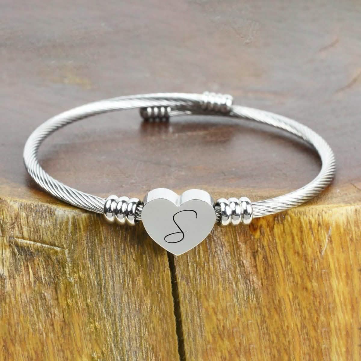 Herz Kabel Armband Hypoallergen und Verstellbar