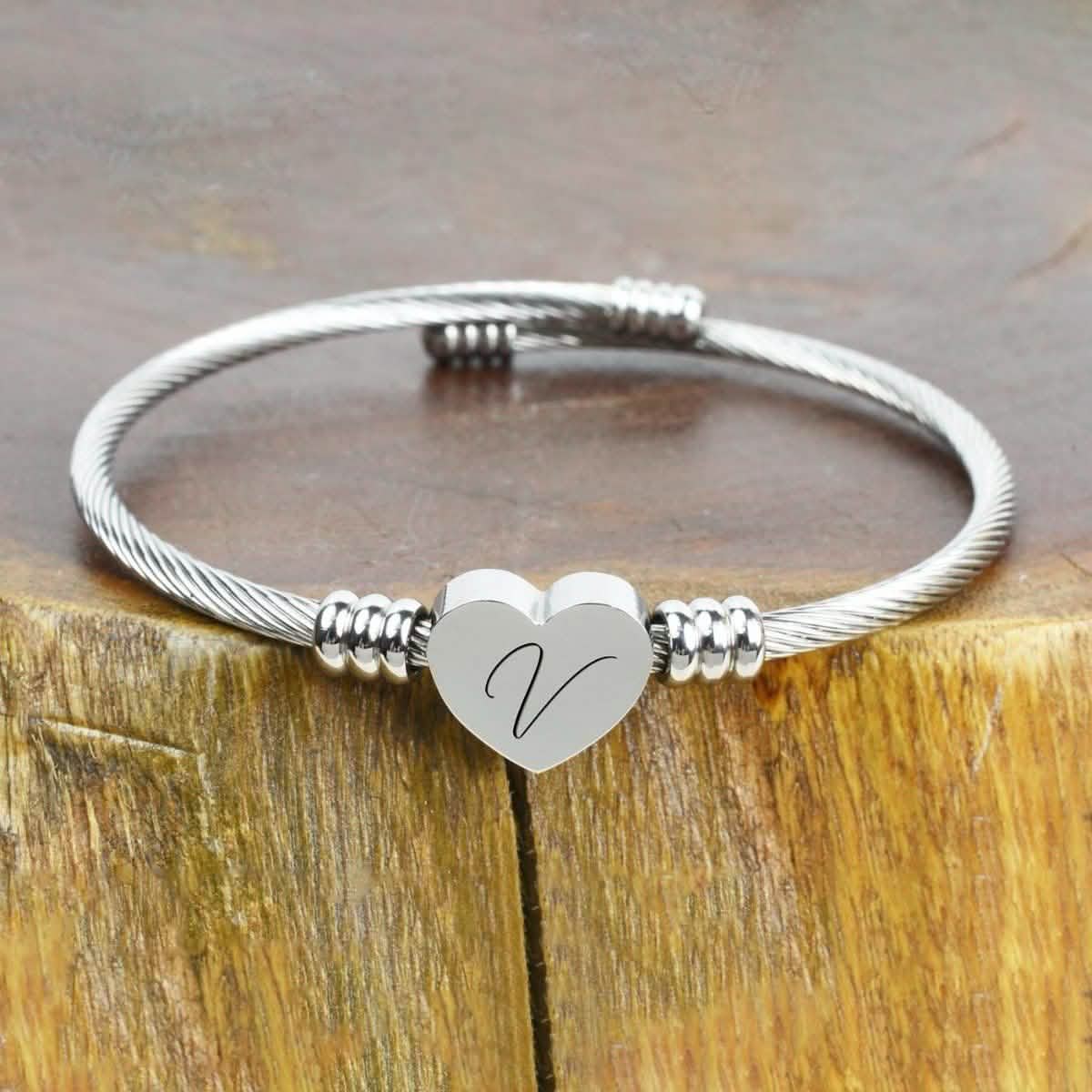 Herz Kabel Armband Hypoallergen und Verstellbar
