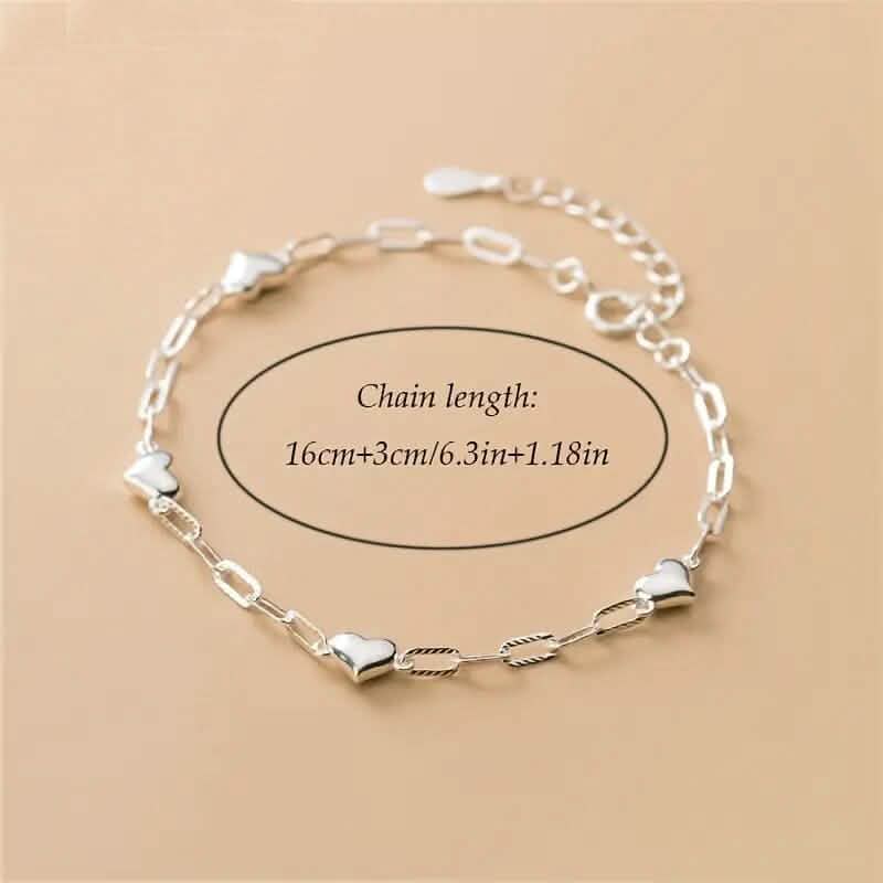 Herzförmiges S925 Silberarmband