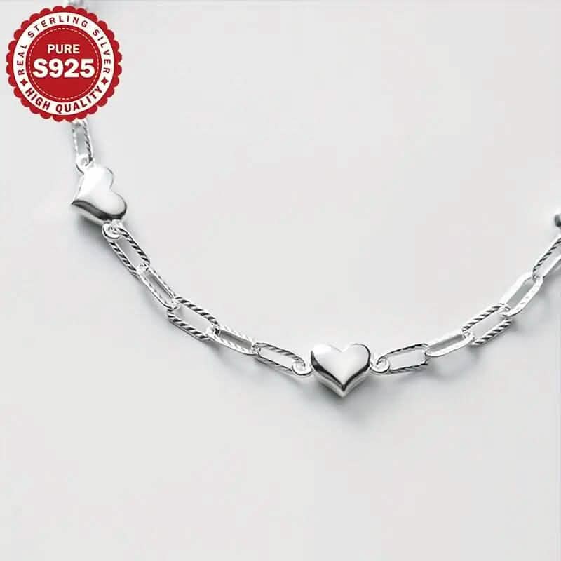 Herzförmiges S925 Silberarmband