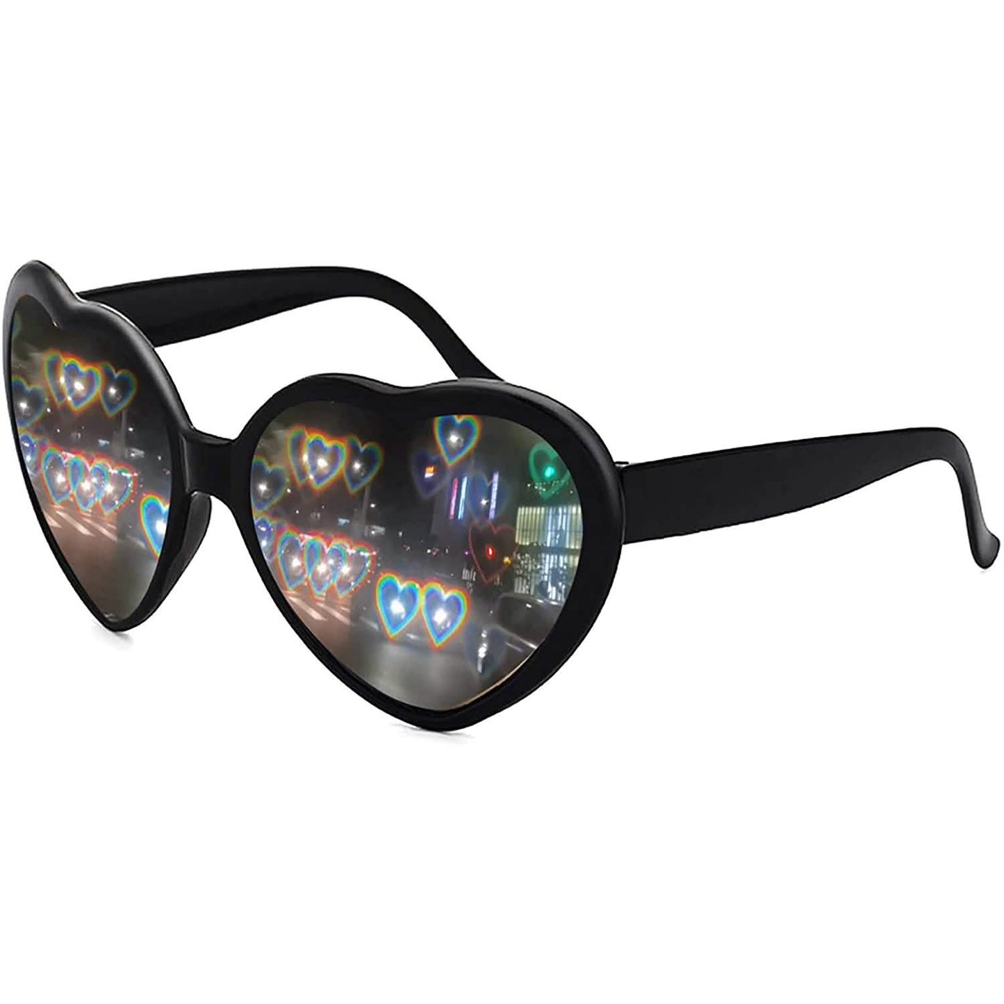 Herzförmige Sonnenbrille EDM Festival Farbwechselnde Brille Herz-Effekt