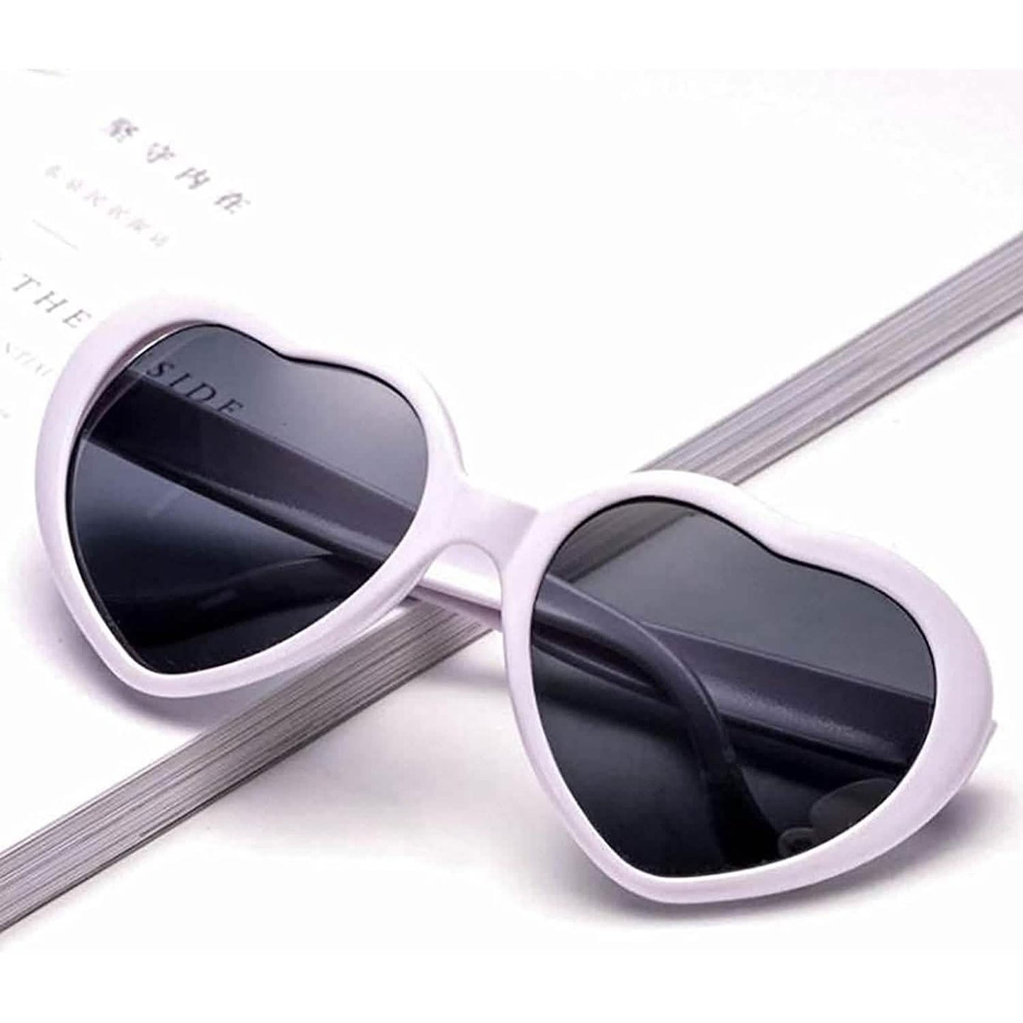 Herzförmige Sonnenbrille EDM Festival Farbwechselnde Brille Herz-Effekt