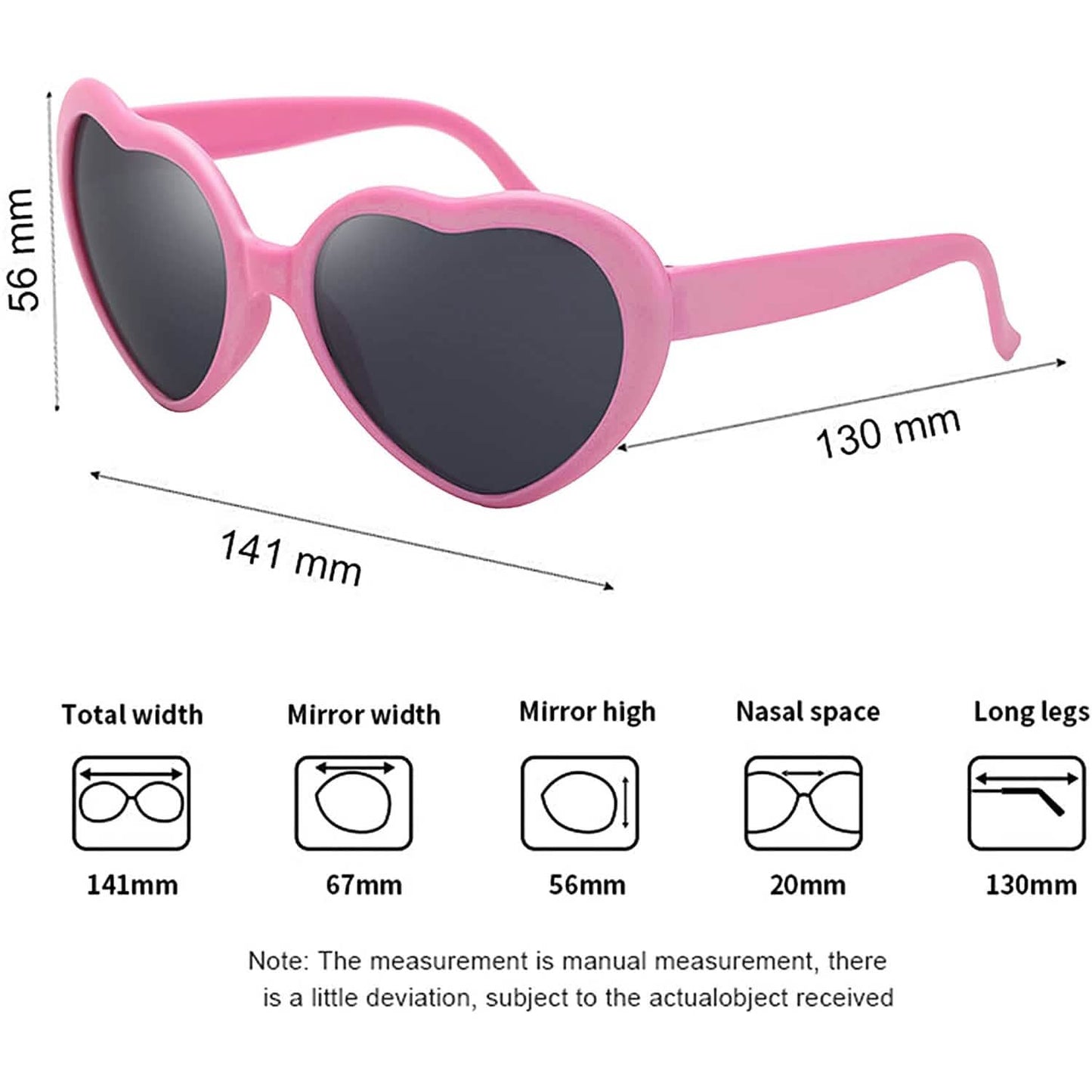 Herzförmige Sonnenbrille EDM Festival Farbwechselnde Brille Herz-Effekt