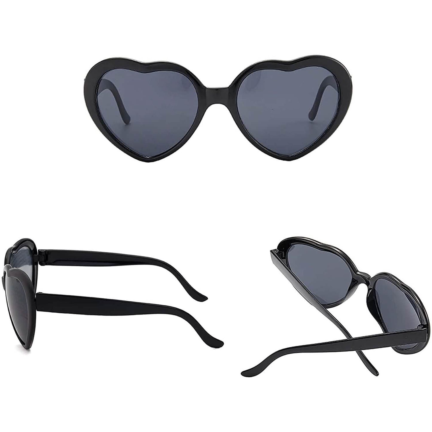 Herzförmige Sonnenbrille EDM Festival Farbwechselnde Brille Herz-Effekt