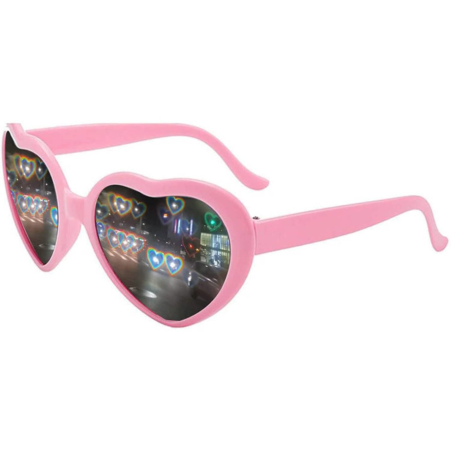 Herzförmige Sonnenbrille EDM Festival Farbwechselnde Brille Herz-Effekt