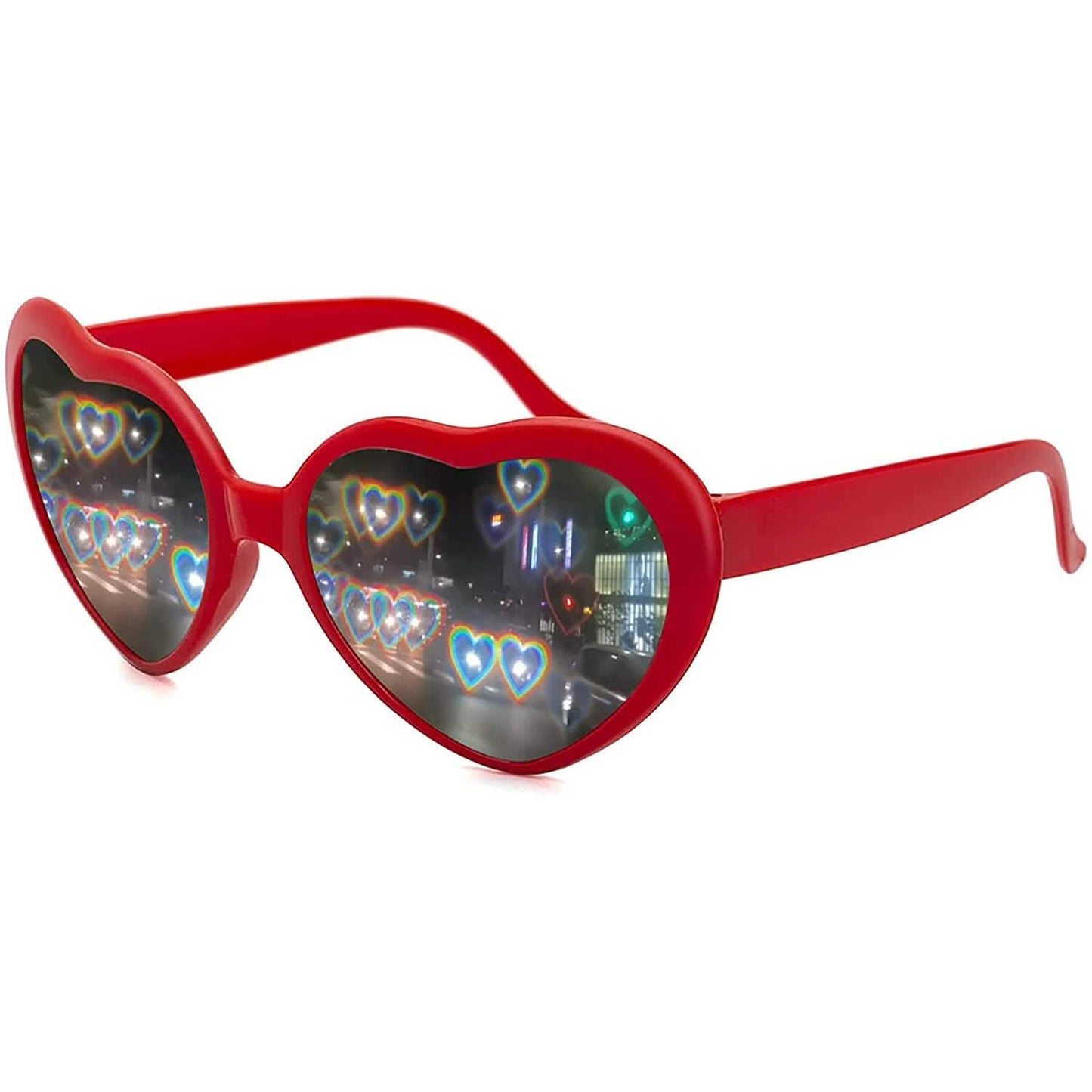 Herzförmige Sonnenbrille EDM Festival Farbwechselnde Brille Herz-Effekt