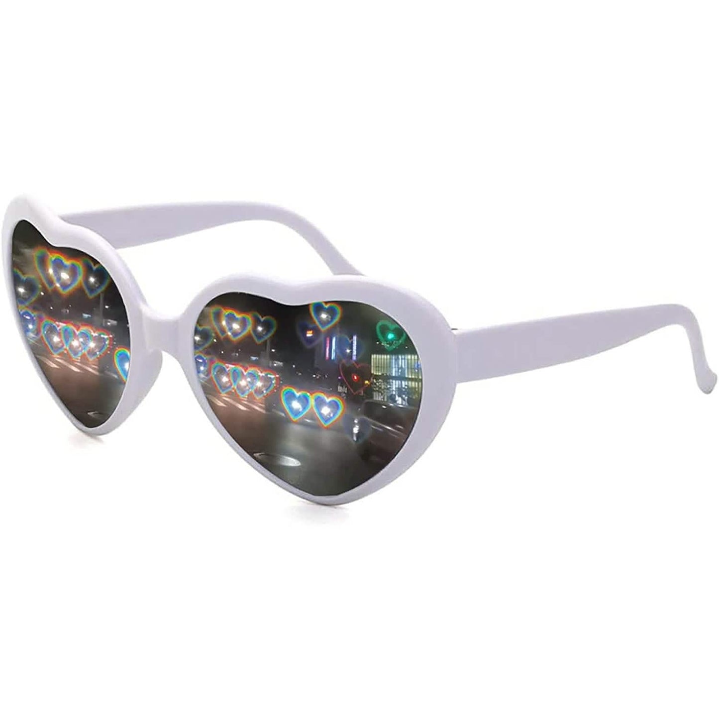 Herzförmige Sonnenbrille EDM Festival Farbwechselnde Brille Herz-Effekt