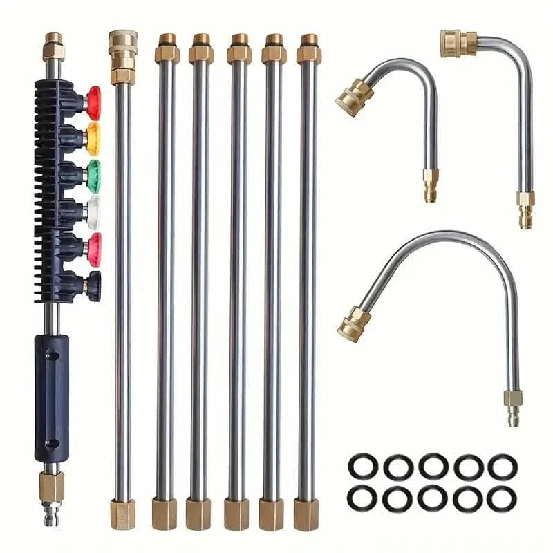 Hochdruckreiniger-Verlängerungsrohr, 1/4" Schnellanschluss Power Washer Lanze mit 6 Düsenspitzen