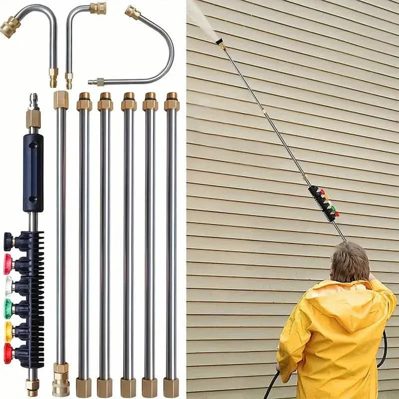 Hochdruckreiniger-Verlängerungsrohr, 1/4" Schnellanschluss Power Washer Lanze mit 6 Düsenspitzen