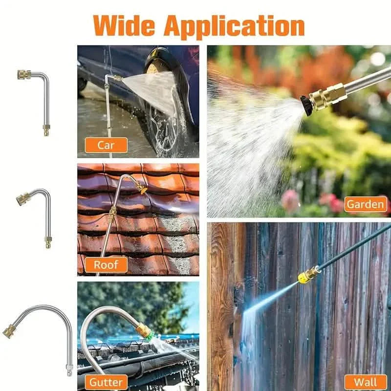 Hochdruckreiniger-Verlängerungsrohr, 1/4" Schnellanschluss Power Washer Lanze mit 6 Düsenspitzen