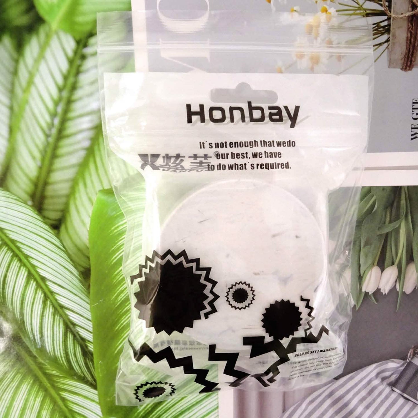 Honbay Fashion Marmor Kontaktlinsenbehälter mit Spiegel