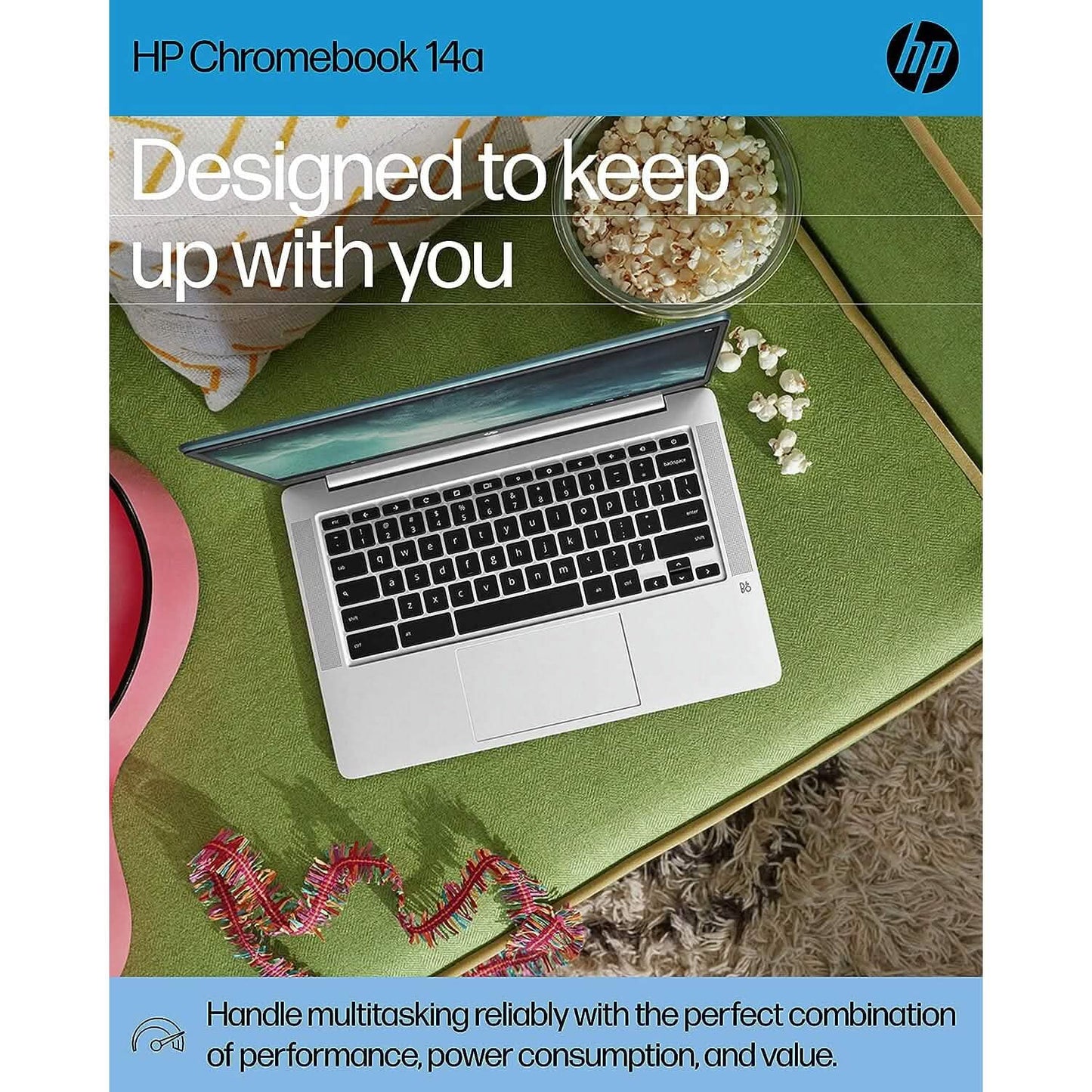 HP 14a-na0220nr, 14" HD Chromebook Intel Celeron N4120, 4GB RAM, 64GB eMMC (Generalüberholt)