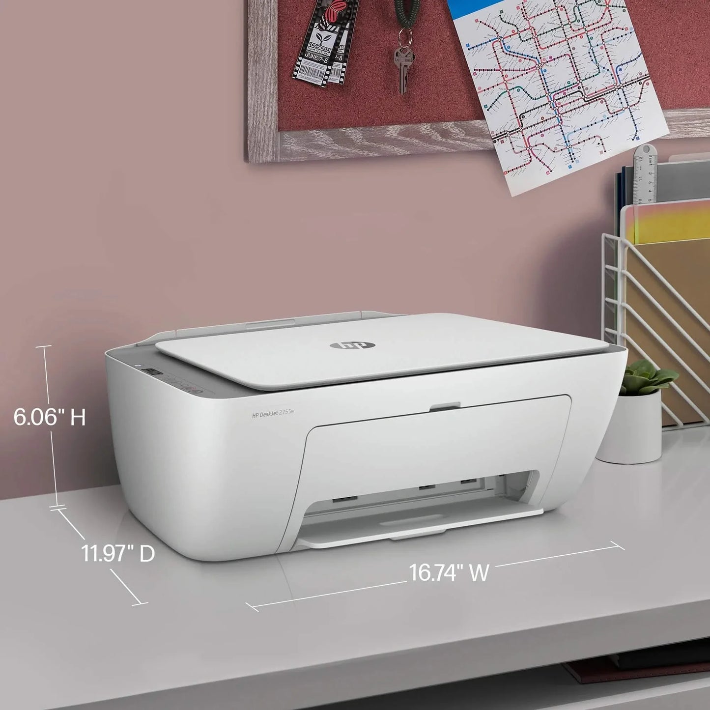 HP DeskJet 2755e All-in-One Tintenstrahldrucker Farbe Mobiles Drucken Kopieren Scannen (Generalüberholt)