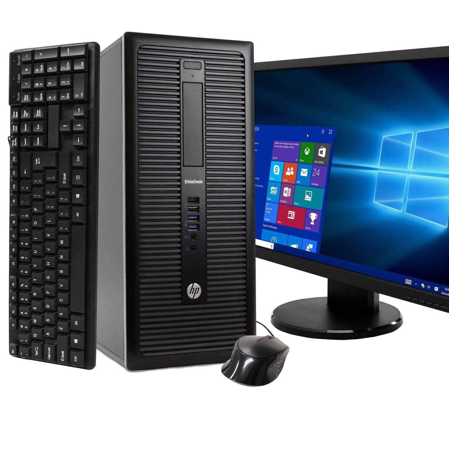 HP EliteDesk 800 G1 PC Windows 10 mit 22" Widescreen Monitor (Generalüberholt)