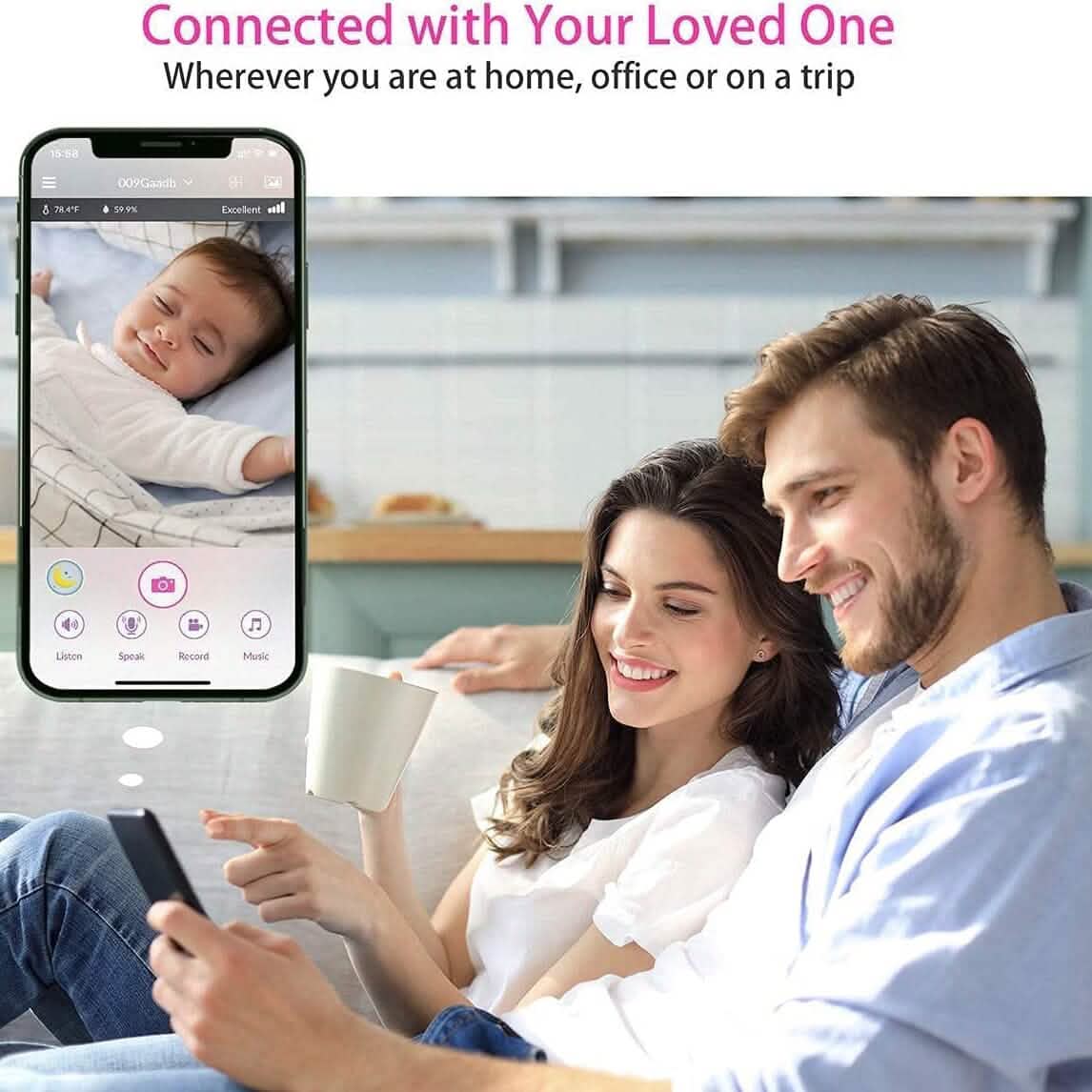 iBaby M8 2K Smart Babyphone, 355° Schwenken 110° Neigen und 2-Wege-Kommunikation (Generalüberholt)