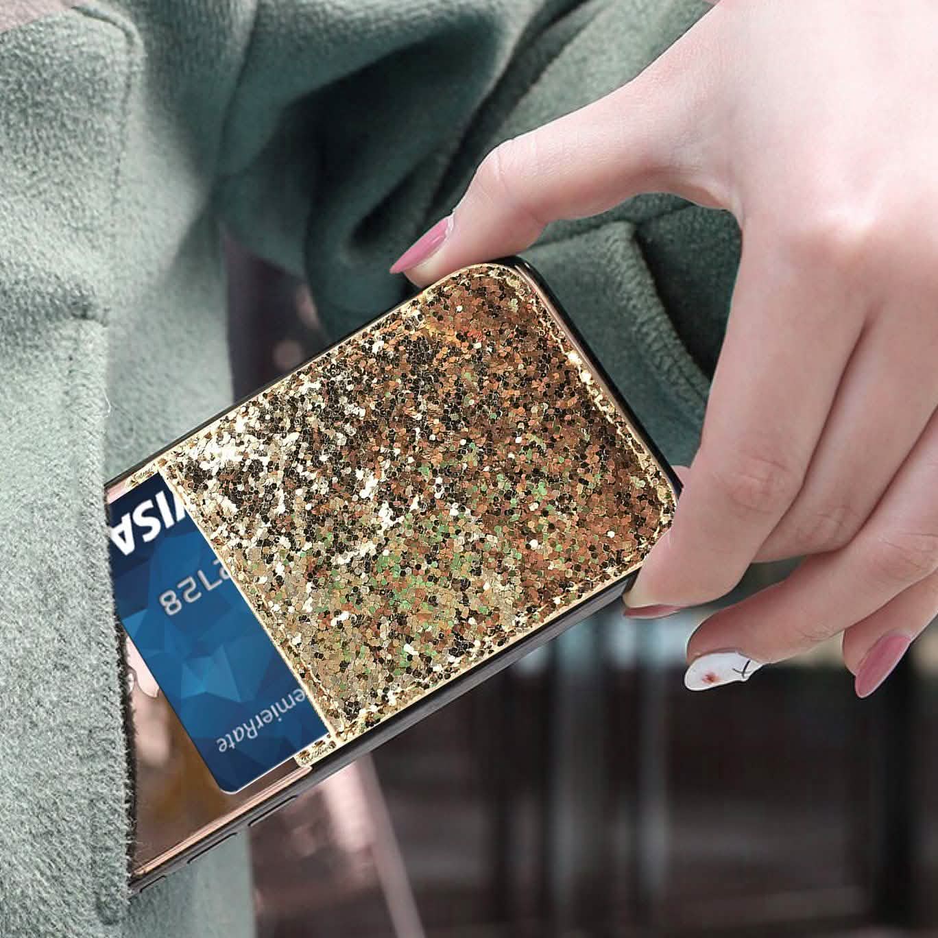 iFab aufklebbare ID-, Kreditkarten-Brieftaschen-Handyhülle für iPhone, Android Smartphones