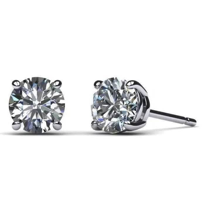 IGI Diamant Verlobungs-Ohrringe VS1 D Rund 4.34 Karat Laborgezüchtet Eye Clean