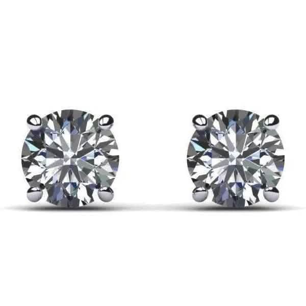 IGI Diamant Verlobungs-Ohrringe VS1 D Rund 4.34 Karat Laborgezüchtet Eye Clean