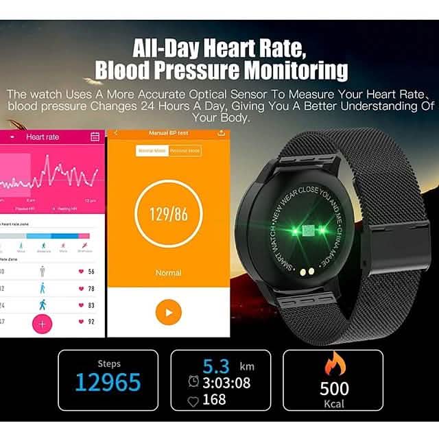 IMOSI Q8 Smartwatch Edelstahl BT Fitness Tracker