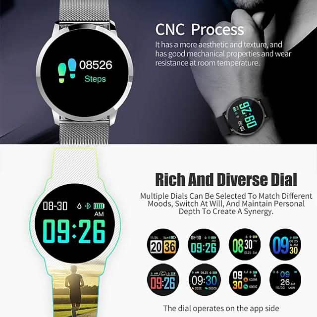IMOSI Q8 Smartwatch Edelstahl BT Fitness Tracker