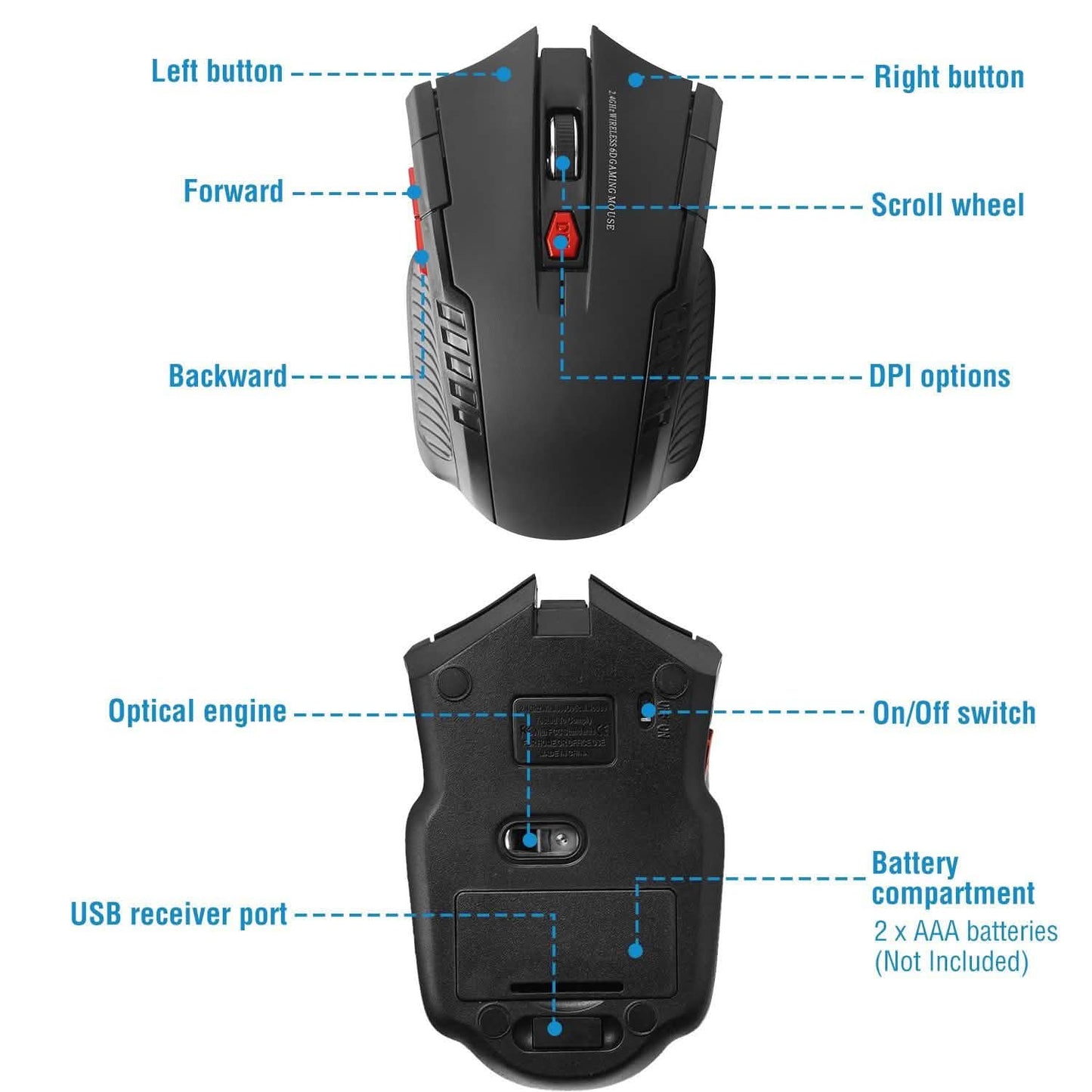 iMountek 2.4G Kabellose Gaming Maus