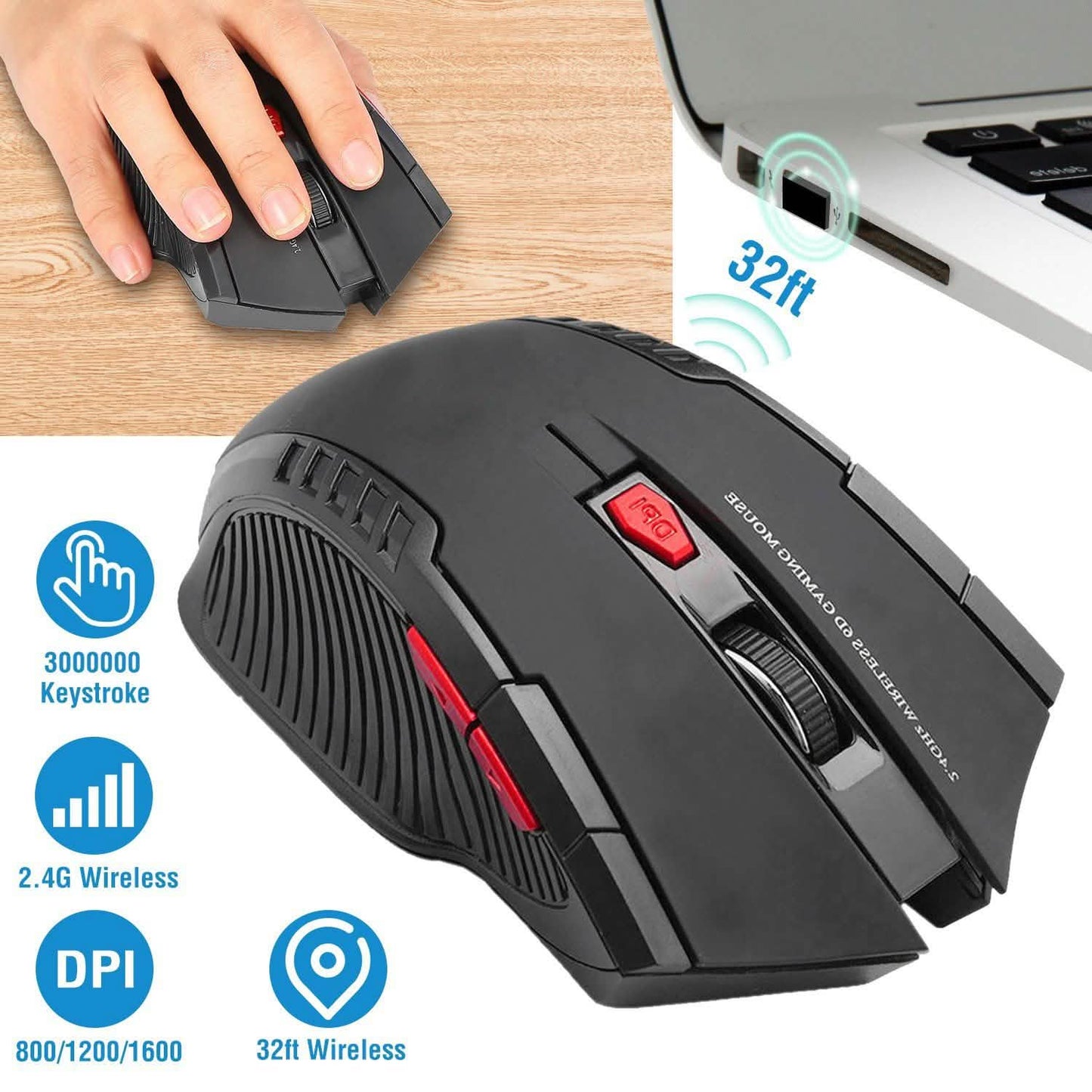 iMountek 2.4G Kabellose Gaming Maus