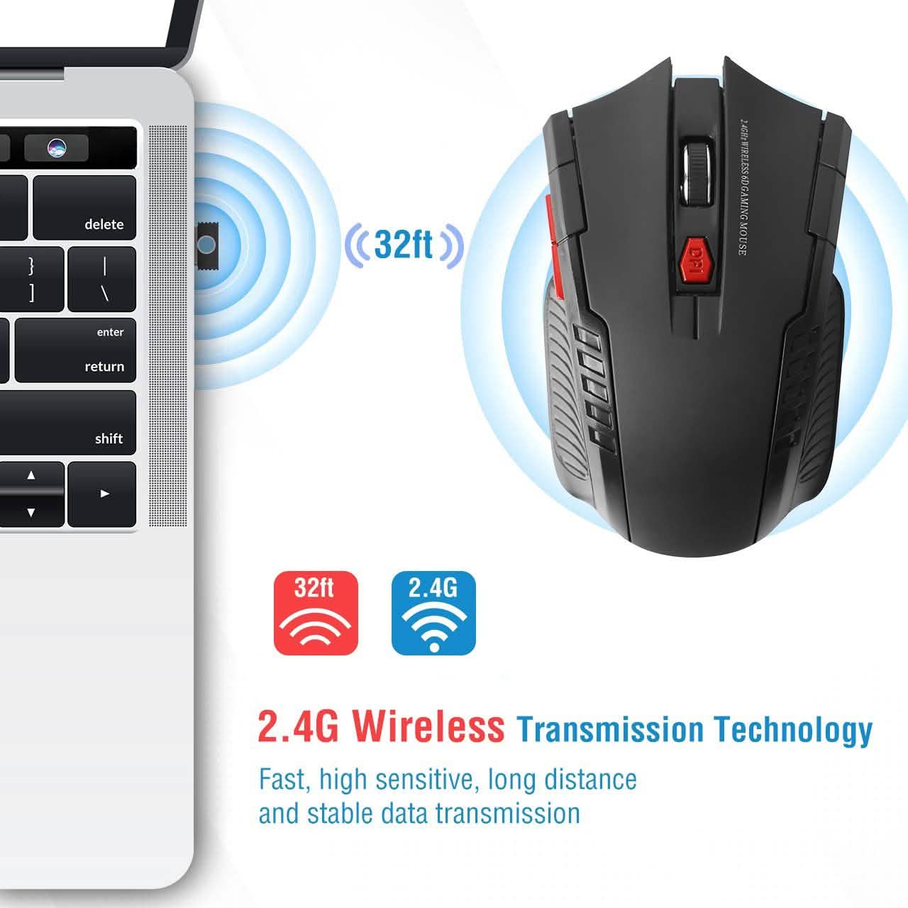 iMountek 2.4G Kabellose Gaming Maus