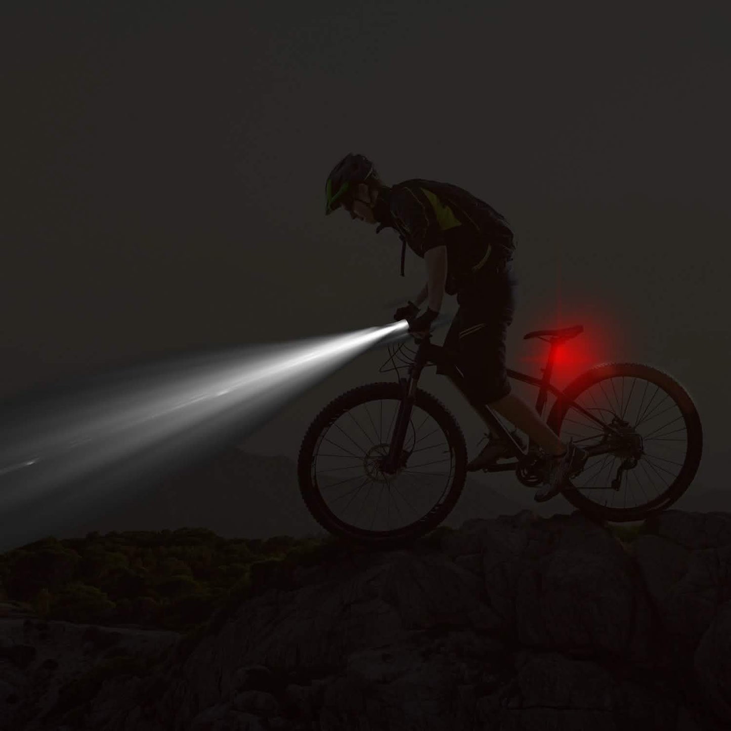 iMounTEK Fahrrad-Fronttaschenlampe IPX4 Wasserfest mit Rücklicht/Sicherheits-LED-Lampe