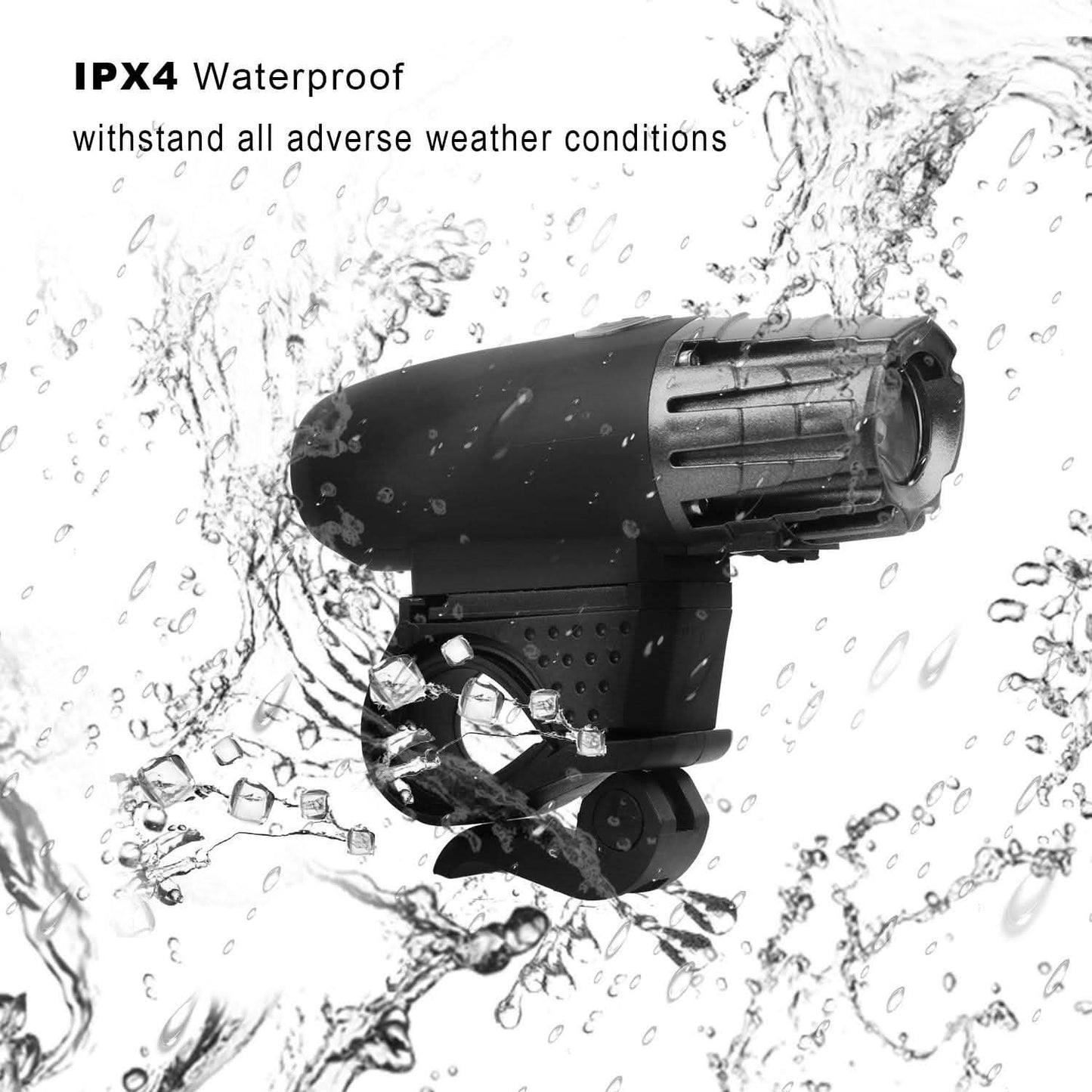 iMounTEK Fahrrad-Fronttaschenlampe IPX4 Wasserfest mit Rücklicht/Sicherheits-LED-Lampe
